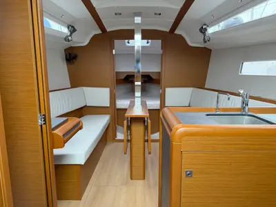 Salon of Serineh, a Jeanneau Sun Odyssey 349 sailboat at Punat, Croatia
