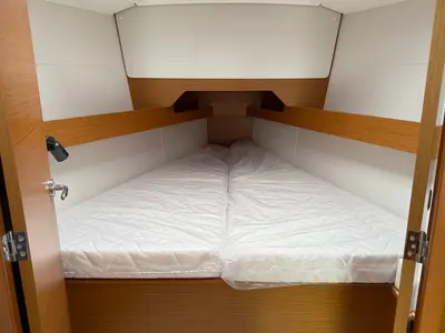 Cabin on Serineh, a Jeanneau Sun Odyssey 349 sailboat at Punat, Croatia