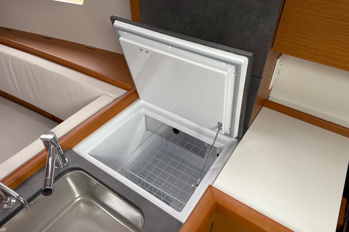 Galley of Serineh, a Jeanneau Sun Odyssey 349 sailboat at Punat, Croatia