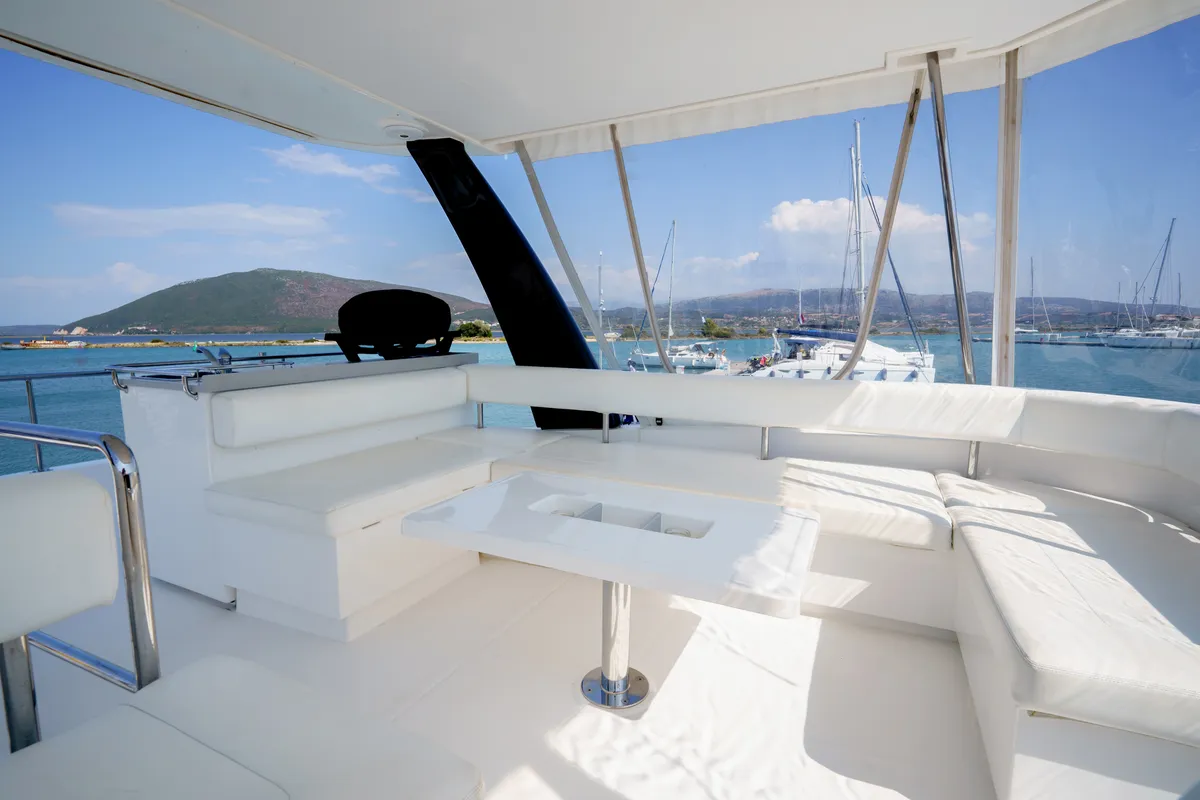 Deck of Horizon, a Leopard 43 PC catamaran at Lefkada, Greece
