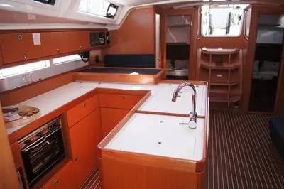 Galley of Baby Blue 2, a Bavaria Cruiser 56 sailboat at Split, Croatia