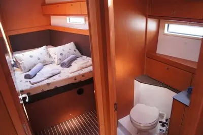 Cabin on Baby Blue 2, a Bavaria Cruiser 56 sailboat at Split, Croatia