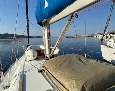 Deck of Tattoo, a Jeanneau Sun Odyssey 45 sailboat at Sithonia Municipal Unit, Greece