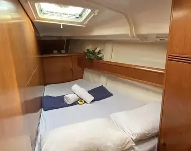 Cabin on Tattoo, a Jeanneau Sun Odyssey 45 sailboat at Sithonia Municipal Unit, Greece
