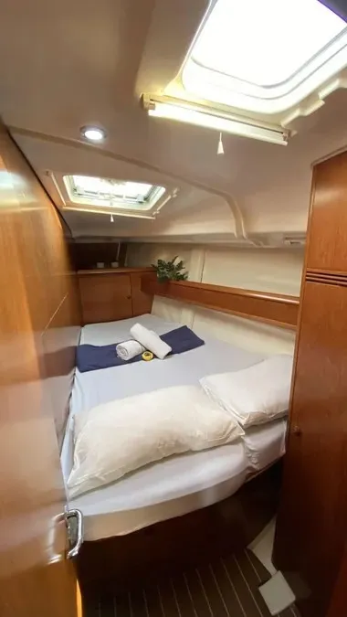 Cabin on Tattoo, a Jeanneau Sun Odyssey 45 sailboat at Sithonia Municipal Unit, Greece