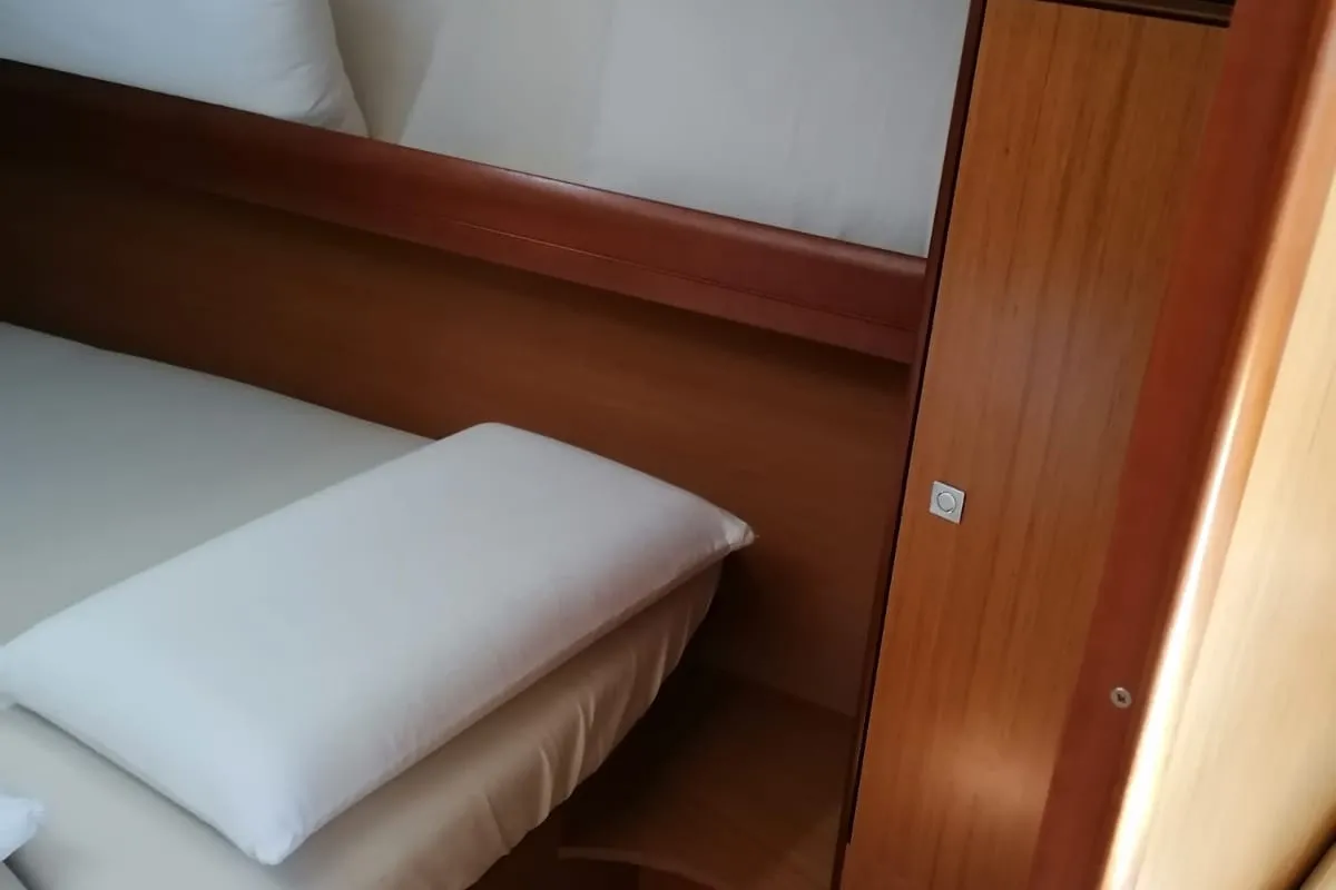 Cabin on Xenia, a Jeanneau Sun Odyssey 39i sailboat at Piombino, Italy