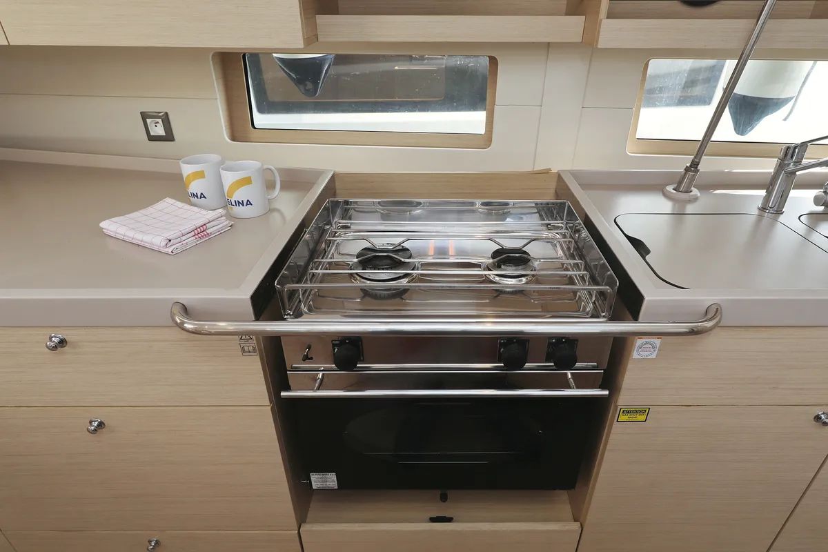 Galley of Lambda, a Beneteau Oceanis 46.1 sailboat at Grad Trogir, Croatia