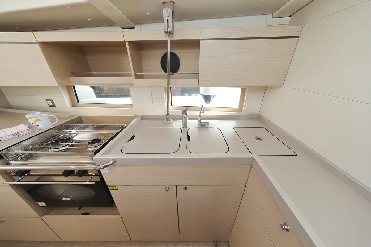 Galley of Lambda, a Beneteau Oceanis 46.1 sailboat at Grad Trogir, Croatia