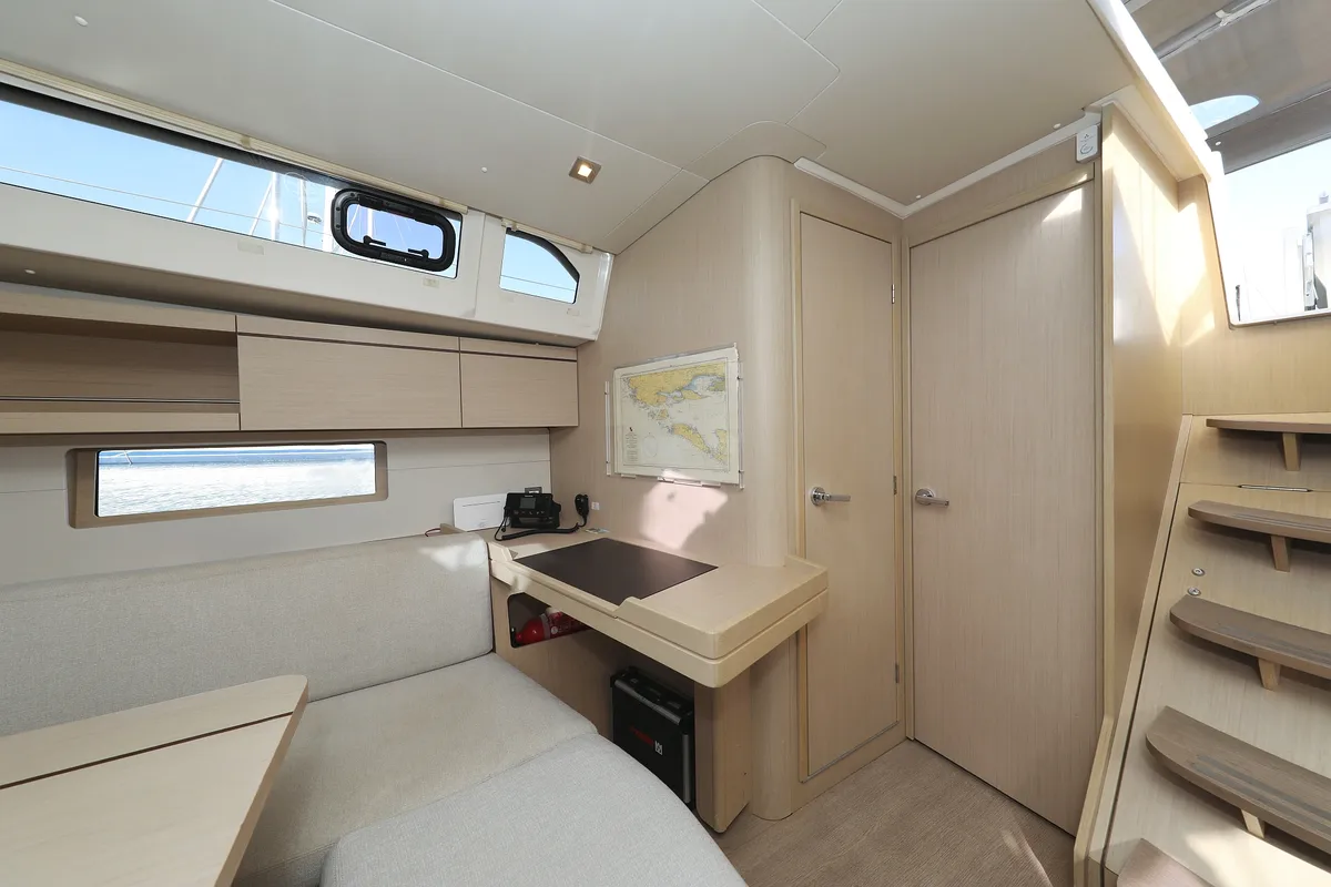 Salon of Lambda, a Beneteau Oceanis 46.1 sailboat at Grad Trogir, Croatia