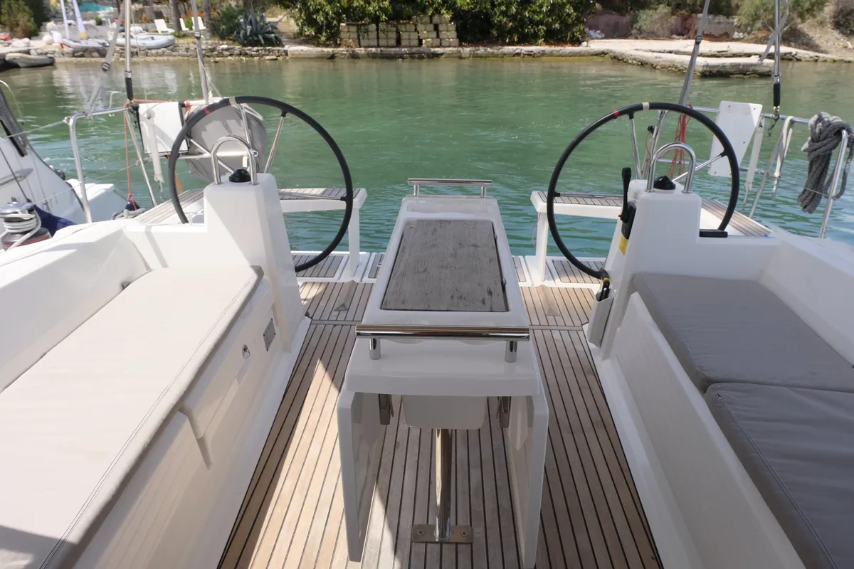 Deck of Triton 89, a Beneteau Oceanis 38.1 sailboat at Fethiye, Turkey