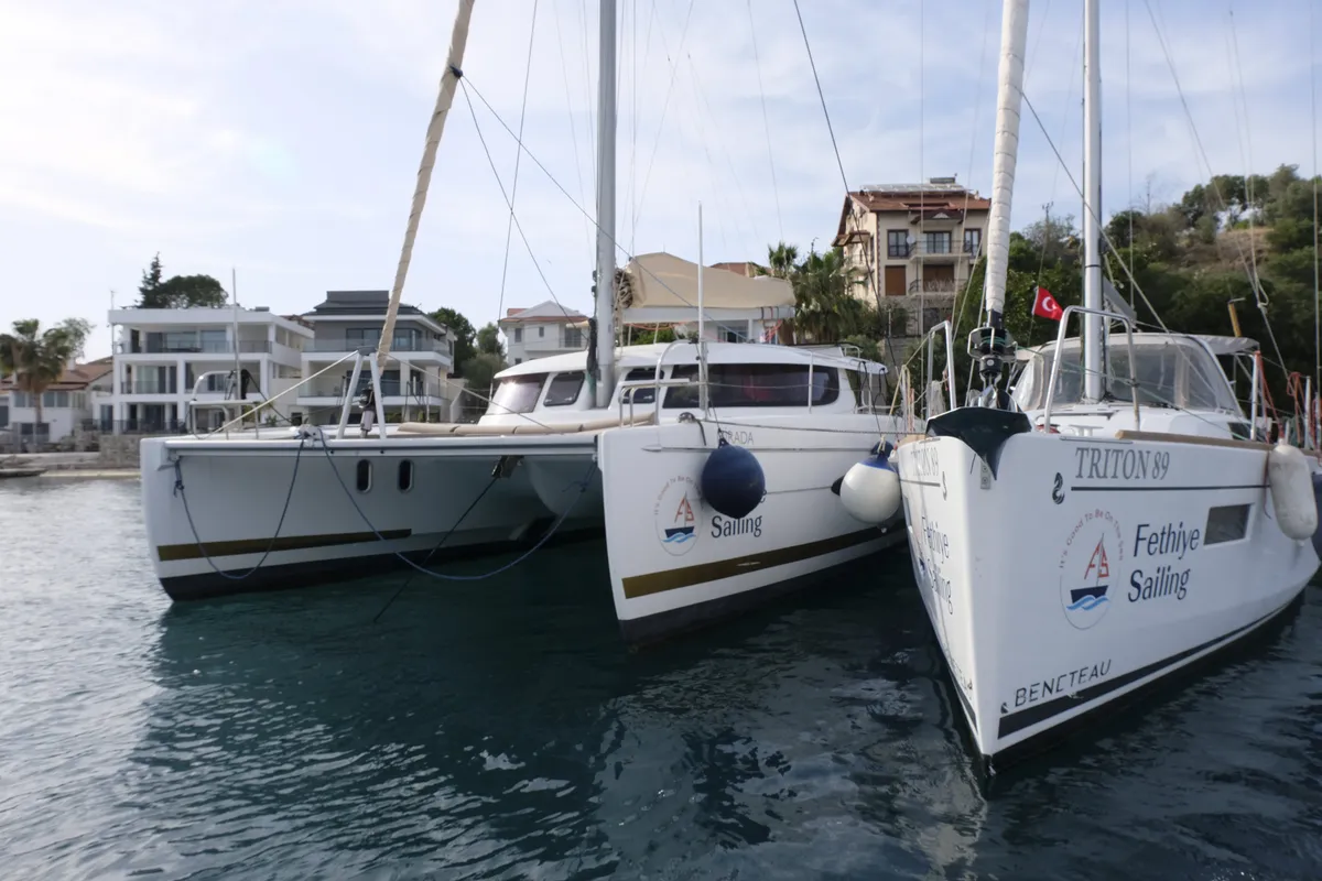 Exterior view of Triton 89, a Beneteau Oceanis 38.1 sailboat at Fethiye, Turkey