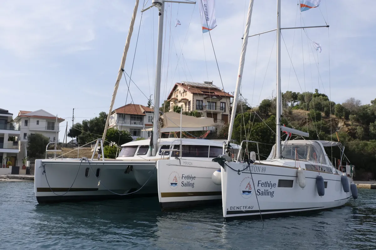 Exterior view of Triton 89, a Beneteau Oceanis 38.1 sailboat at Fethiye, Turkey