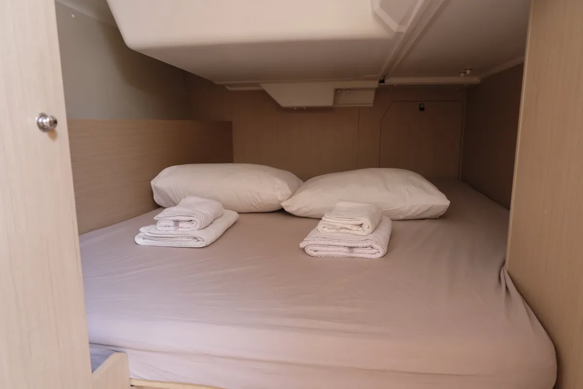 Cabin on Triton 89, a Beneteau Oceanis 38.1 sailboat at Fethiye, Turkey