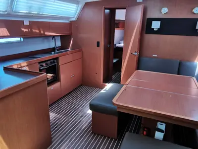 Salon of Volante, a Bavaria Cruiser 46 sailboat at Volos, Greece