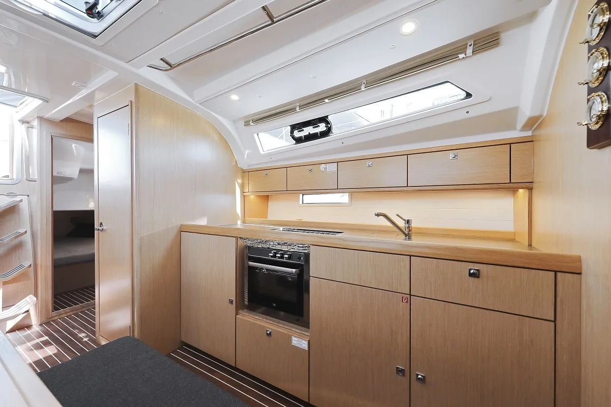 Galley of Hemonaty, a Bavaria Cruiser 41 sailboat at Biograd na Moru, Croatia