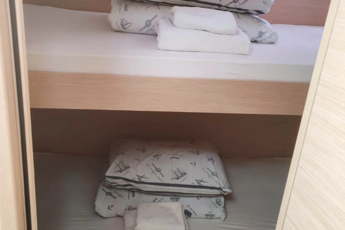 Cabin on Mateta II, a Fountaine Pajot Tanna 47 catamaran at Seget Donji, Croatia