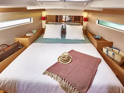 Cabin on Ondeck, a Jeanneau Sun Odyssey 440 sailboat at Athens, Greece
