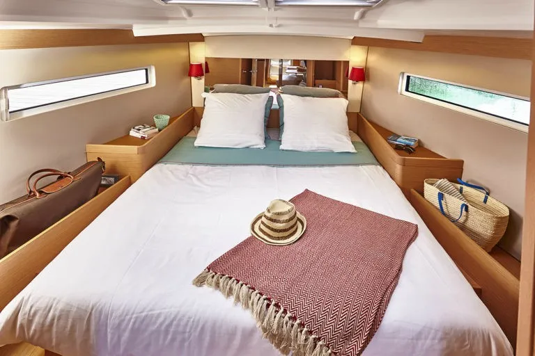 Cabin on Ondeck, a Jeanneau Sun Odyssey 440 sailboat at Athens, Greece