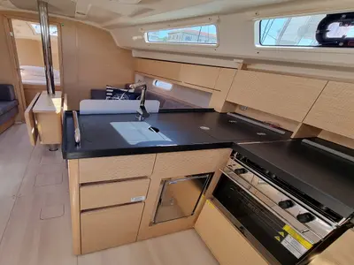 Galley of Larod, a Hanse 348 sailboat at Pula, Croatia