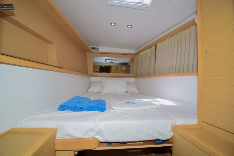 Cabin on Loryma Sailing, a Lagoon 450 catamaran at Marmaris, Turkey