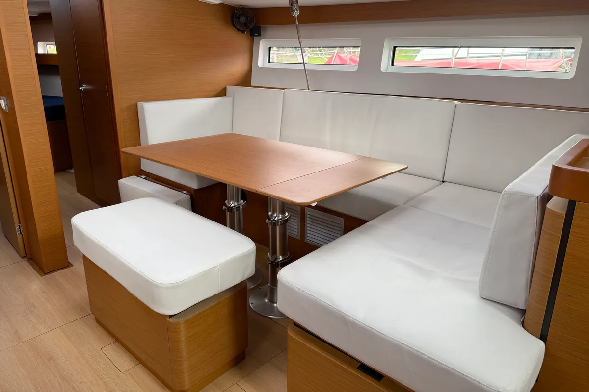 Salon of Poseidon, a Jeanneau Sun Odyssey 490 sailboat at Grad Biograd na Moru, Croatia
