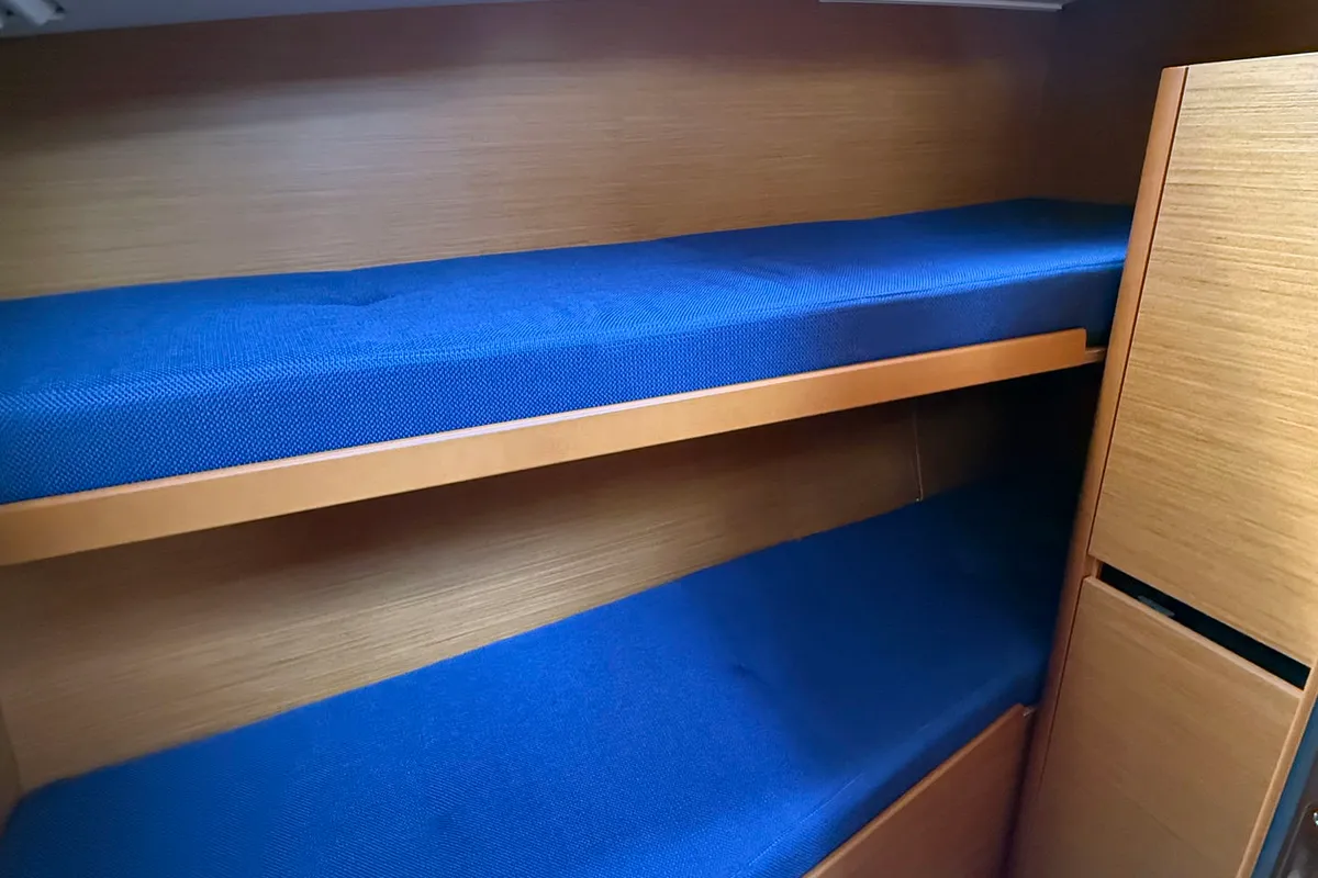 Cabin on Poseidon, a Jeanneau Sun Odyssey 490 sailboat at Grad Biograd na Moru, Croatia