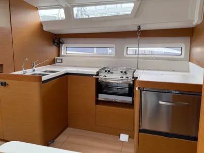 Galley of Poseidon, a Jeanneau Sun Odyssey 490 sailboat at Grad Biograd na Moru, Croatia