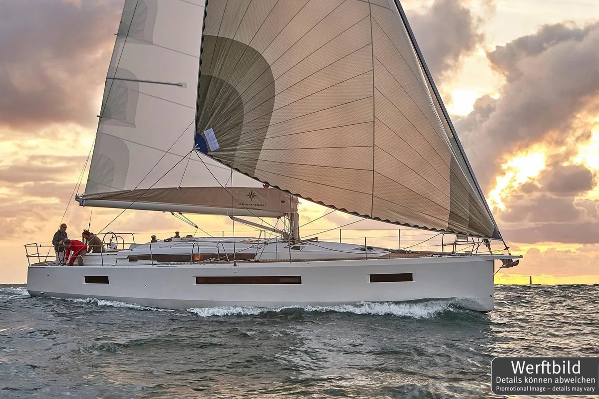 Exterior view of Poseidon, a Jeanneau Sun Odyssey 490 sailboat at Grad Biograd na Moru, Croatia