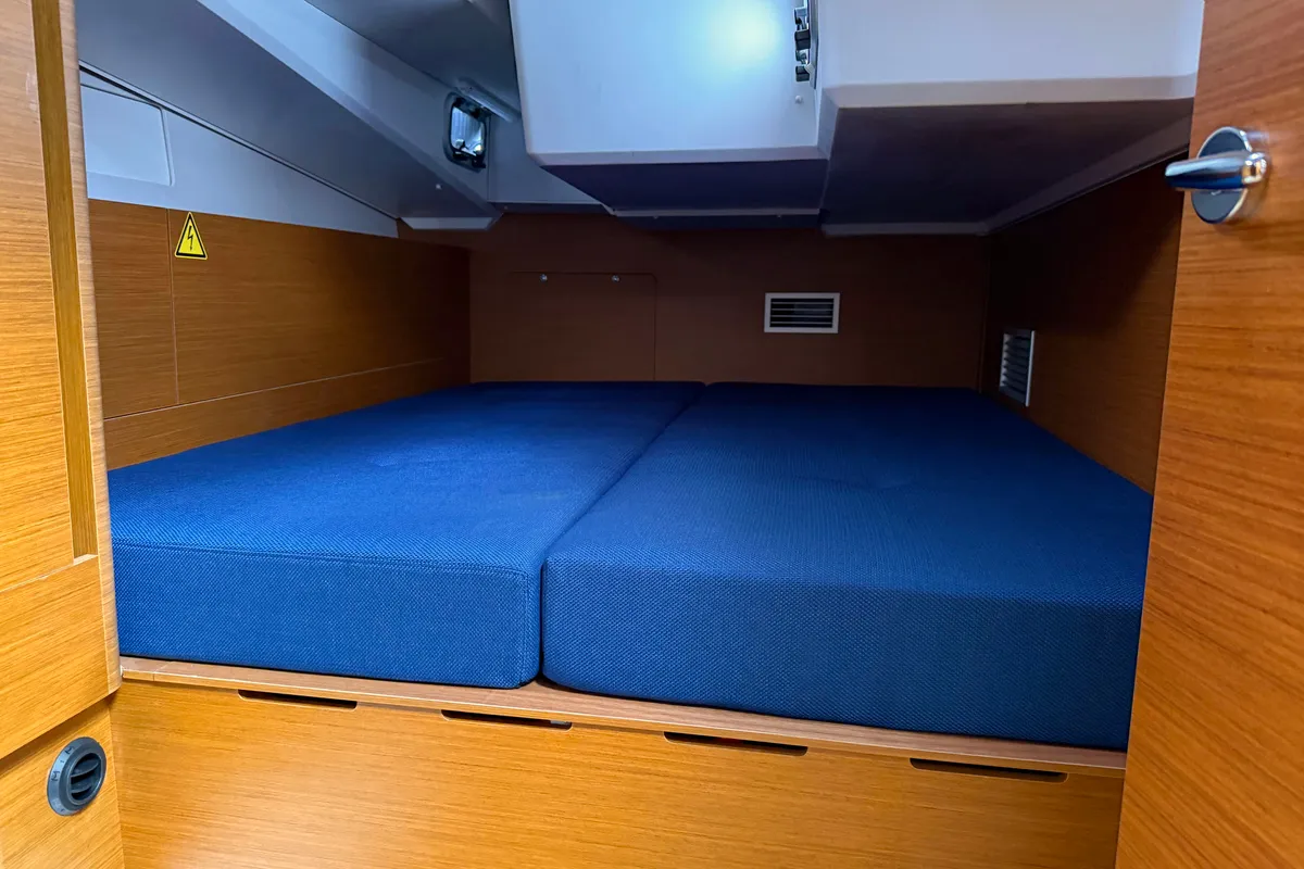 Cabin on Poseidon, a Jeanneau Sun Odyssey 490 sailboat at Grad Biograd na Moru, Croatia