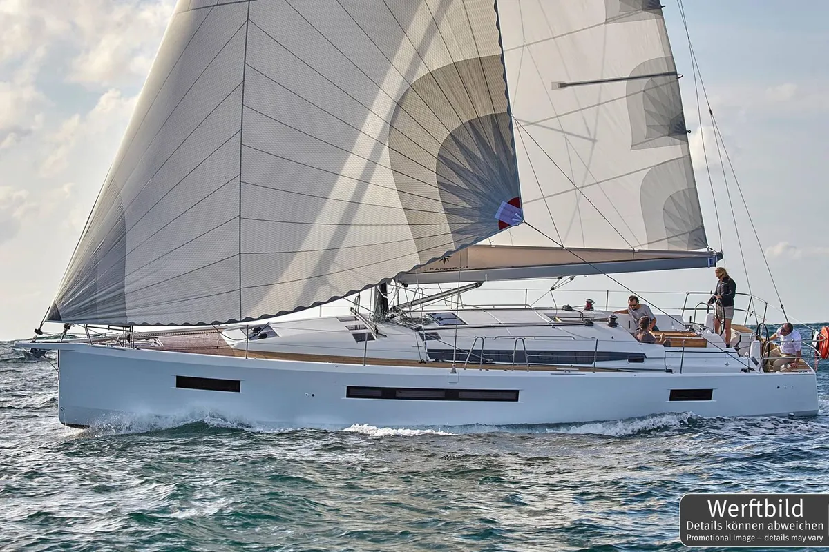 Exterior view of Poseidon, a Jeanneau Sun Odyssey 490 sailboat at Grad Biograd na Moru, Croatia