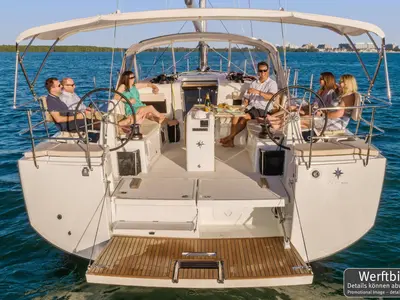 Deck of Poseidon, a Jeanneau Sun Odyssey 490 sailboat at Grad Biograd na Moru, Croatia