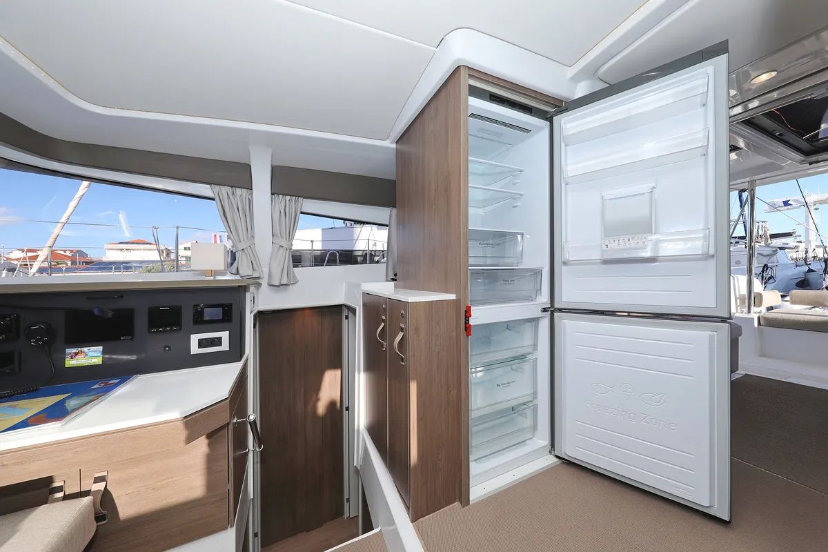 Galley of Aurora, a Bali 4.2 catamaran at Grad Vodice, Croatia