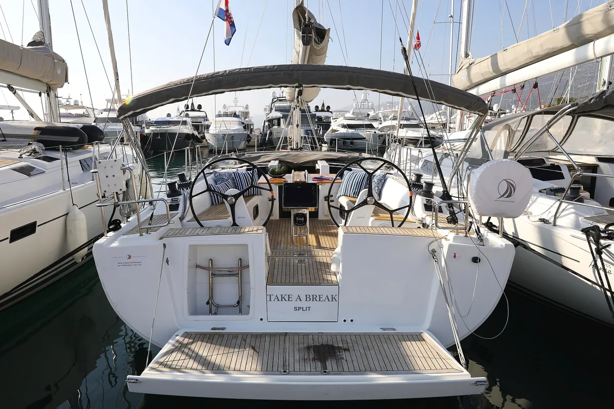 Exterior view of Take A Break, a Hanse 415 sailboat at Grad Kaštela, Croatia