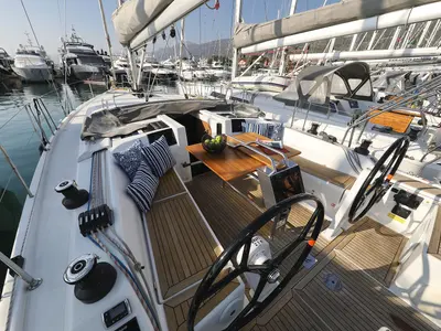 Deck of Take A Break, a Hanse 415 sailboat at Grad Kaštela, Croatia