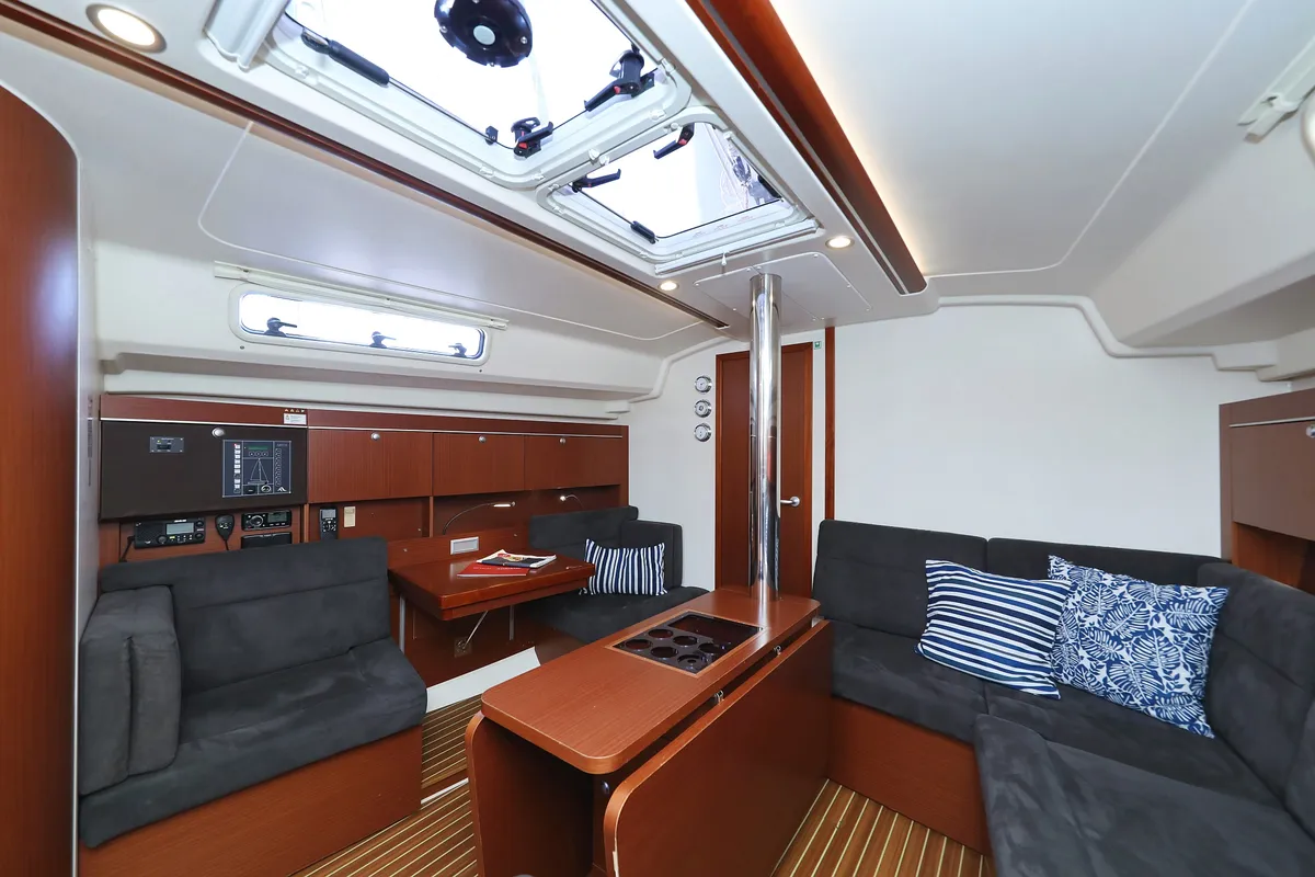 Salon of Take A Break, a Hanse 415 sailboat at Grad Kaštela, Croatia