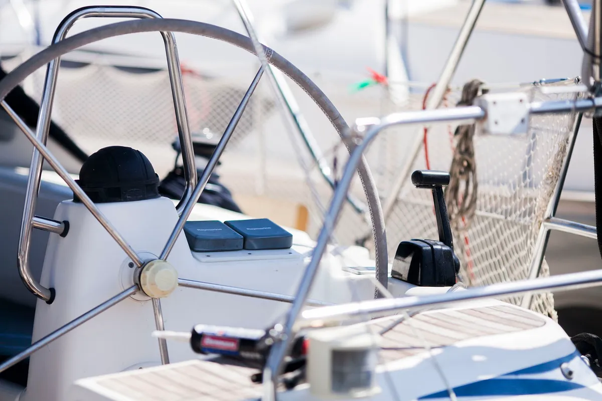 Cockpit of Constantina, a Bavaria 43 Cruiser sailboat at Kos, Greece
