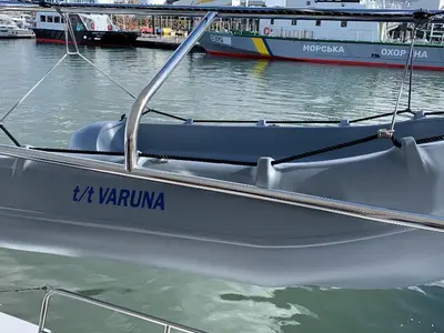 Varuna, a Lagoon 42 catamaran at Roche Caiman, Seychelles