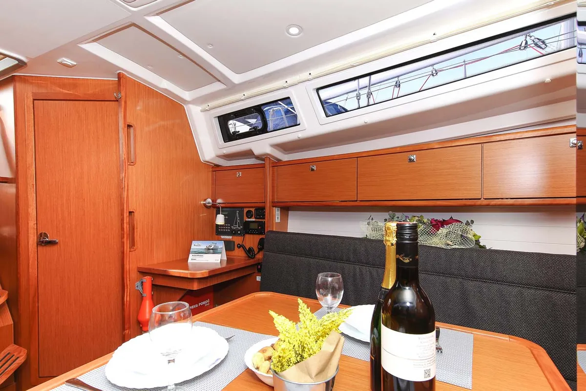 Salon of Spirit of Freedom, a Bavaria Cruiser 34 sailboat at Grad Pula, Croatia