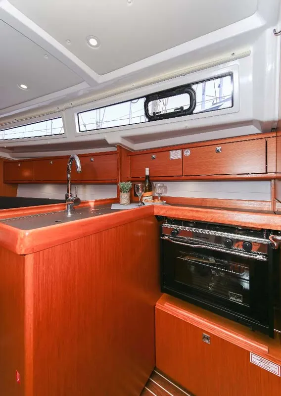 Galley of Spirit of Freedom, a Bavaria Cruiser 34 sailboat at Grad Pula, Croatia