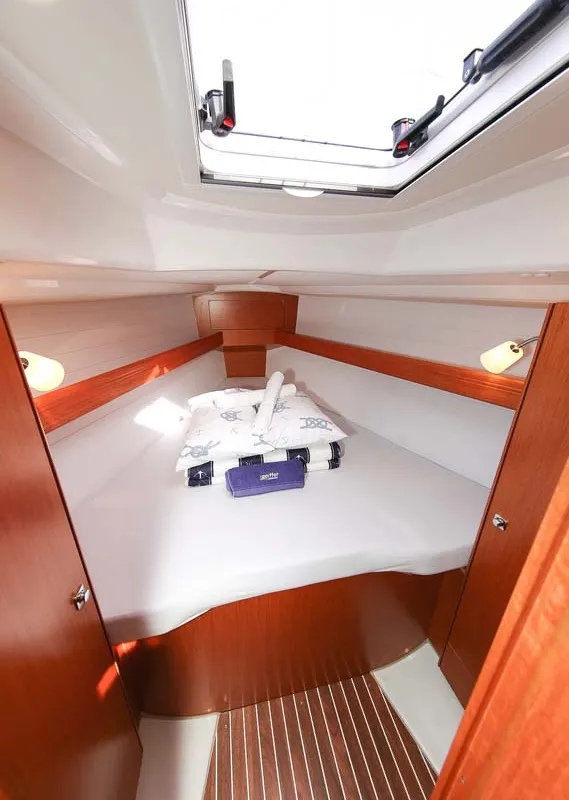 Cabin on Spirit of Freedom, a Bavaria Cruiser 34 sailboat at Grad Pula, Croatia