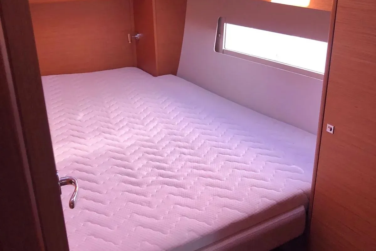 Cabin on Briseide, a Dufour 470 sailboat at Cagliari, Italy
