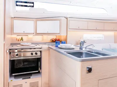 Galley of La Linea, a Dufour 37 sailboat at Seget Donji, Croatia