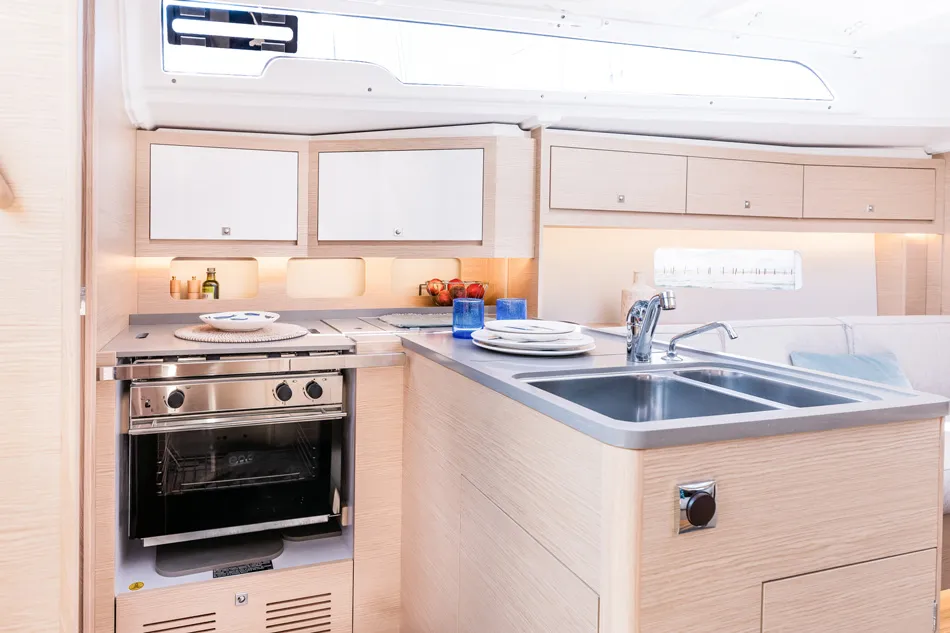 Galley of La Linea, a Dufour 37 sailboat at Seget Donji, Croatia