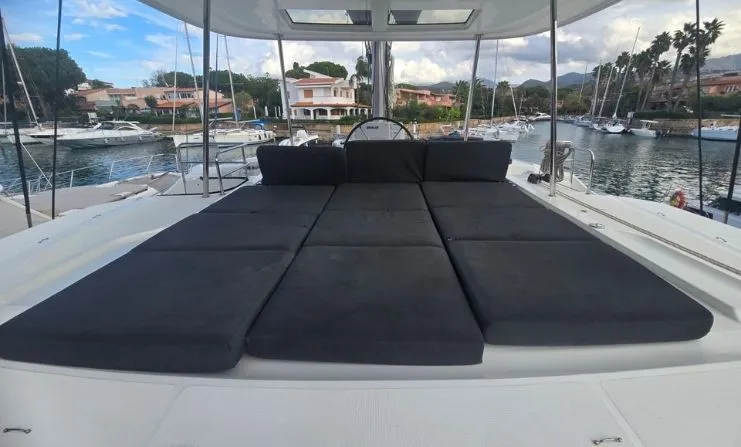 Deck of Thor, a Lagoon 50 catamaran at Olbia, Italy