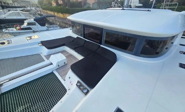 Deck of Thor, a Lagoon 50 catamaran at Olbia, Italy