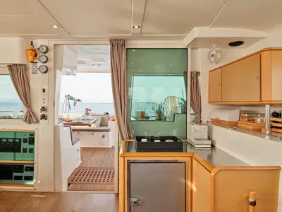 Galley of Sophia, a Lagoon 50 catamaran at Athens, Greece