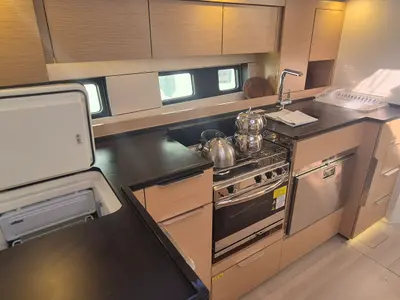 Galley of Kille, a Hanse 510 sailboat at Fethiye, Turkey