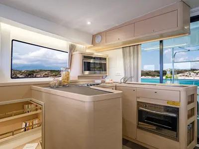 Galley of BYC SALVADOR, a Lagoon 42 catamaran at Angra dos Reis, Brazil