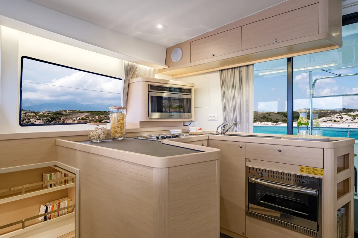 Galley of BYC SALVADOR, a Lagoon 42 catamaran at Angra dos Reis, Brazil