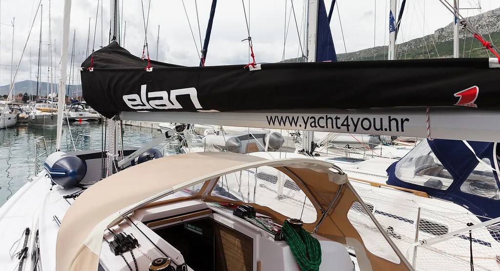 Škrlatica, a Elan E3 sailboat at Grad Kaštela, Croatia